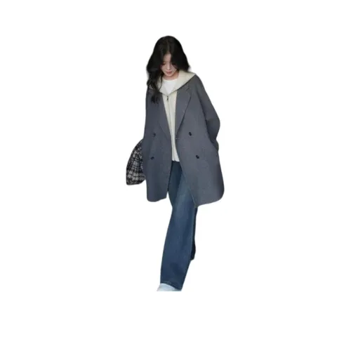 Mu Xiao Xin Серый С подарками MU Xiaoxin Бренд Наклеенный Женские Пальто