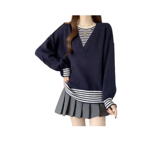 XIANGTIANE Темно-синий женский трикотаж