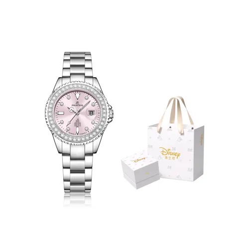 Disney Princess Кварцевый механизм ремешок из нержавеющей стали женские часы розовый циферблат