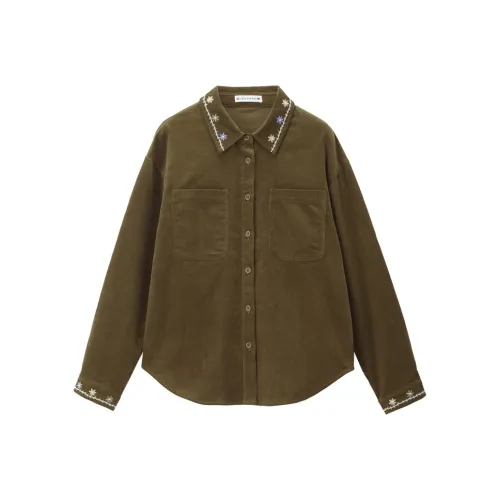 Giordano 08 Матча Шоколад Женские Рубашки