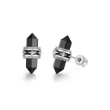 Серьги-гвоздики "Темная Ночь Звезда Prisma" (1 пара)