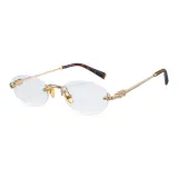 Ярко-золотая рамка с белыми линзами T06