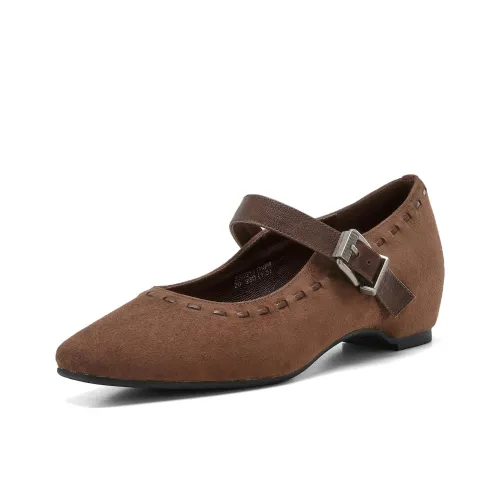 ST SAT Грубый каблук Туфли Мэри Джейн 4CM Женские