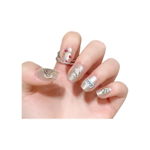 JIABITU Рождественская елка Съемный стиль False Nail Короткий LADDER Однотонный Jump Цвет Новый китайский стиль