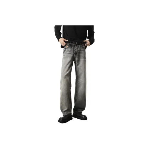 ZENGZHI Джинсы Свободный крой Прямой крой Унисекс