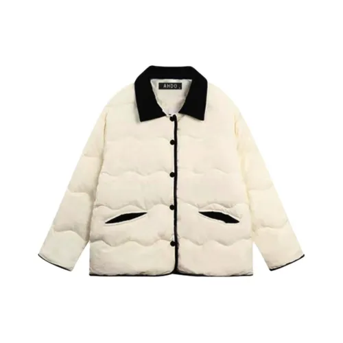 AHDO Экрю Женские пуховики