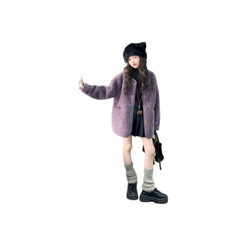 Smileyworld Фиолетовый Дубленка Школьный возраст Натуральный и искусственный мех