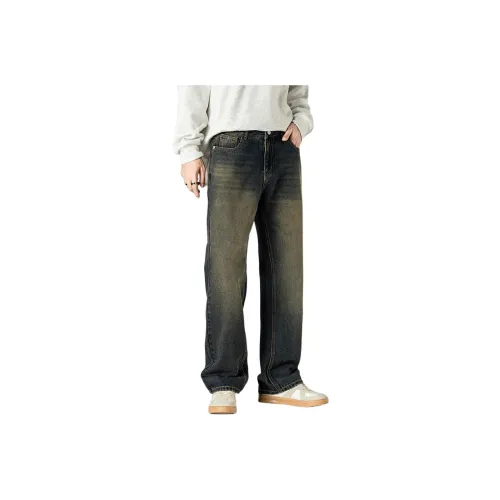 ZENGZHI Джинсы Свободный крой Прямой крой Унисекс