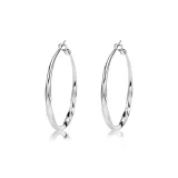 Серьги-кольца 3479, серебряный, 4 см