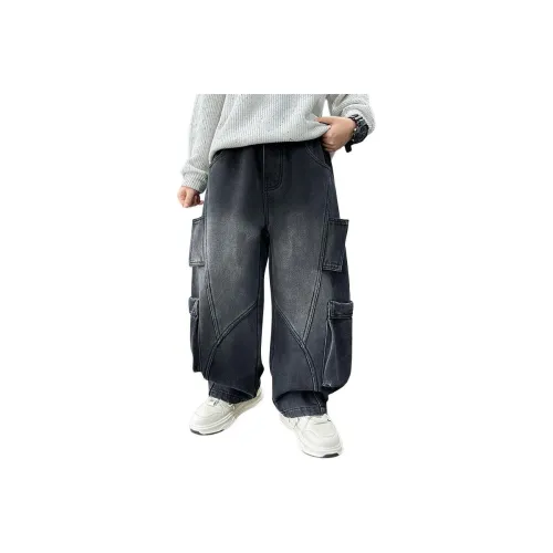 YALU Черный флис Lined ZYT5883 Школьный возраст Джинсы