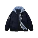 Темно-синий [Воротник-стойка, городской, минималистичный]