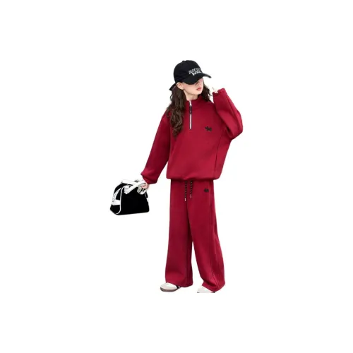 ABDT Красный с флисовой подкладкой комплект KIDS повседневная спортивная одежда