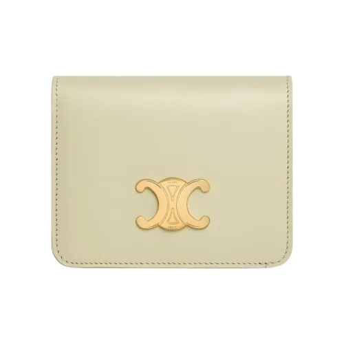 CELINE Triomphe Телячья кожа Кошелек Стандартный Женский Миндально-зеленый