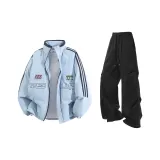 Светло-синие + черные штаны