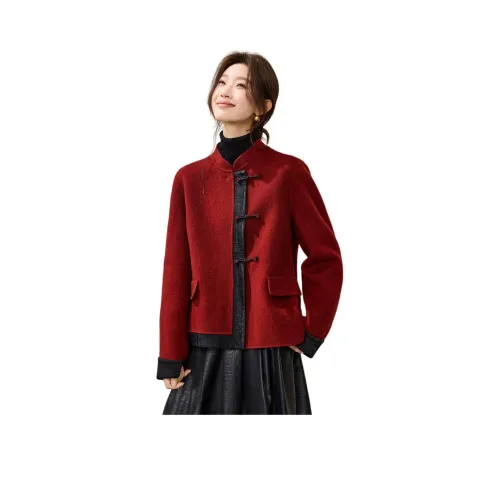 MOHANYIMEI Новогодний красный Женское пальто