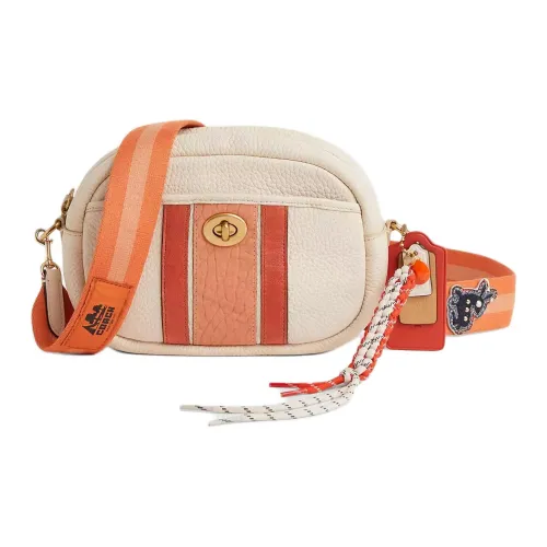 COACH Camera Кожа Camera Сумка Сумка через плечо Средняя Женская Мел Апельсин