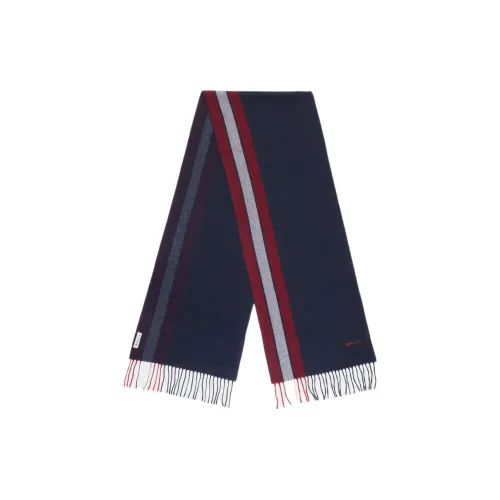 BALLY Шарфы из кашемировой смеси вязаные мужские синие