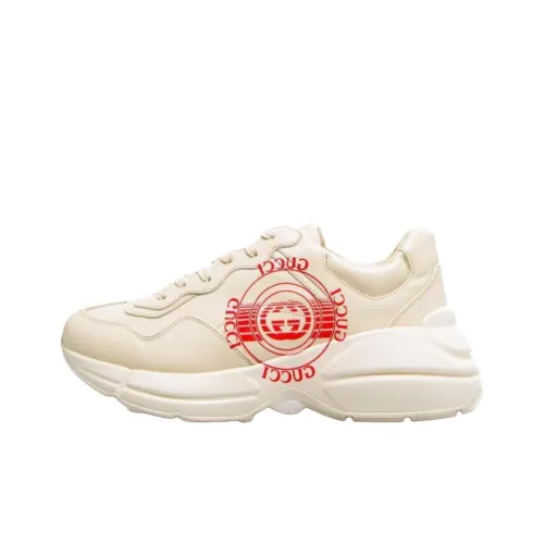 GUCCI Rhyton Low Топ Толстая подошва Кроссовки Мужские Айвори Белый