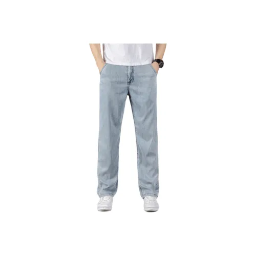 H 75 Серый Синий Мужские Джинсы