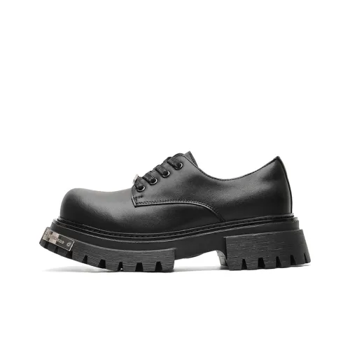 OUBT Премиум LOOK Chunky Derby Обувь Fashion Versatile Повседневные кожаные туфли Мужской Черный