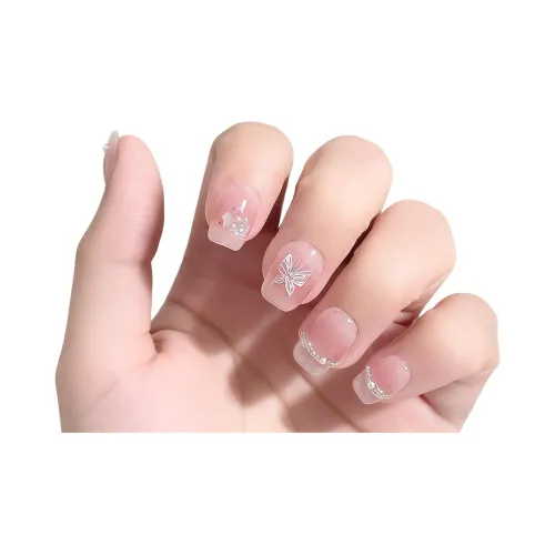 XNTX Nail Патч False Nail Короткий LADDER Розовые оттенки Однотонный Coquette