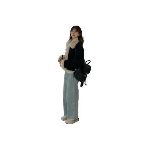 EFCR Черный Женские Бархатные Куртки