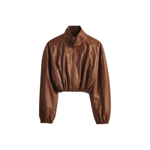 SCANLAN THEODORE Куртка с воротником-стойкой из кожи женская