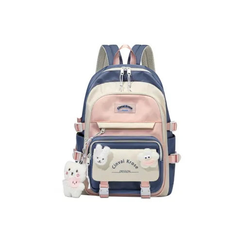 CinvaiKrose Ткань Милый Рюкзак Путешествие Ноутбук Сумка Женские Синий Розовый
