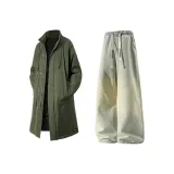 Темно-оливковые + желтые грязные джинсы с флисовой подкладкой