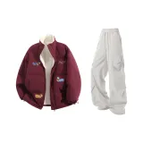 Бургундский + Светло-серые штаны