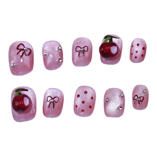 OEING False Nail Короткий Квадратный и Круглый Розовый Смужка Кошачий глаз