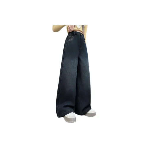 MUTONGSHAONIAN Синие Серые Флисовые Подкладочные Джинсы для Подростков