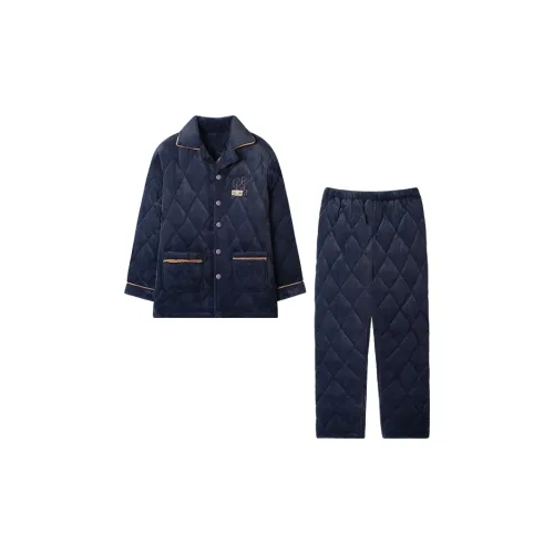 MIIOW Темно-синий Синий Мужской Пижамный Комплект