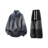 Серый + Черный Джинсы с Флисовой Подкладкой