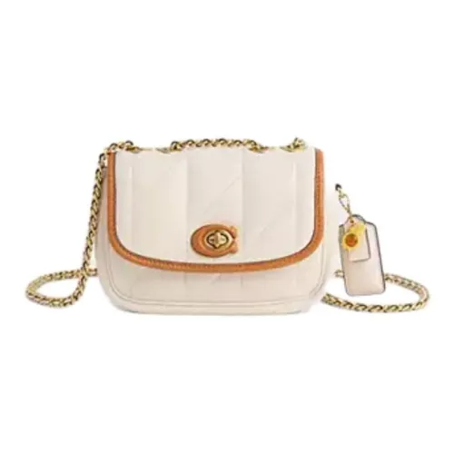 COACH Pillow Madison Напп Кожа Сумка через плечо Маленькая Женская Латунь Мел