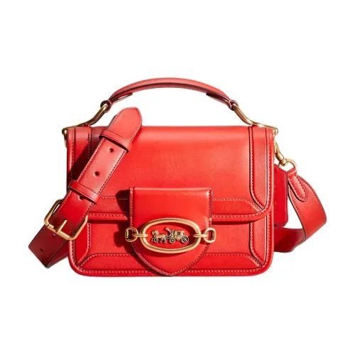COACH Hero Кожа Через плечо Сумка Маленькая Женская Красная
