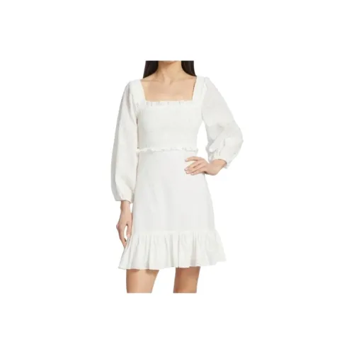 Veronica Beard Длинное платье с длинными рукавами женское экрю