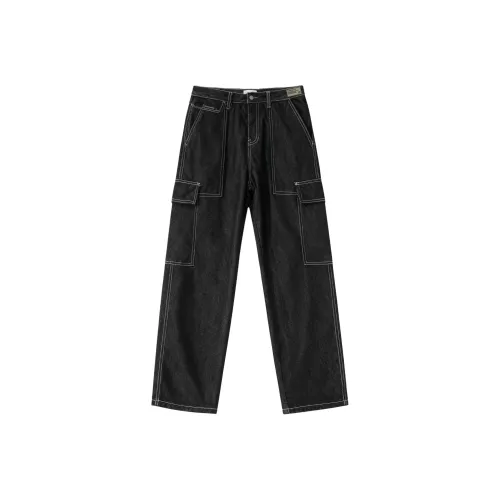 XIACENGJICHU Черный с принтом Унисекс Джинсы