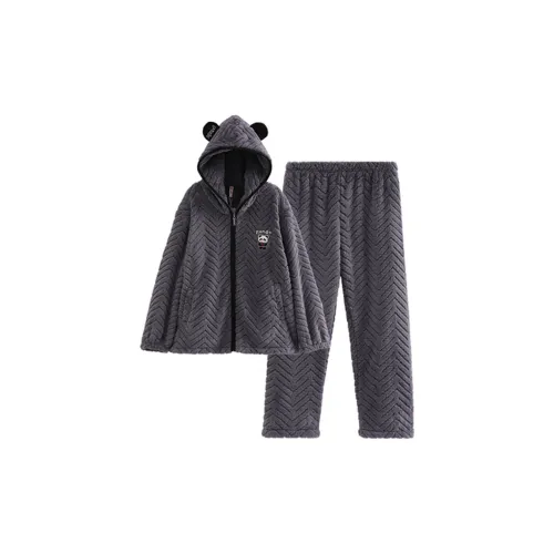 FENTENG FX26940482 Темно-серый Синий Мужской Пижамный Комплект