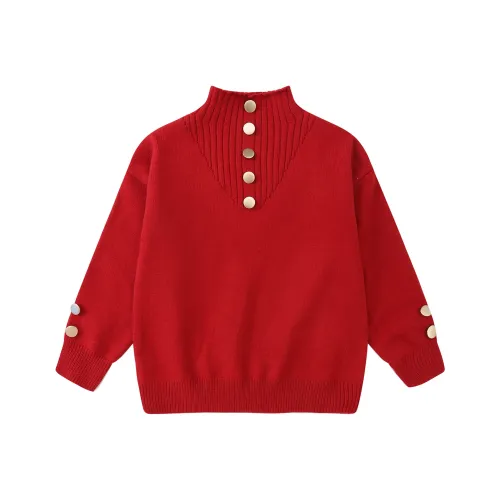 RHOBESAM Luo Барби 1717 BIG Пуговицы Свитер Красный KIDS Свитеры