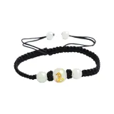 Ночной свет Знак Змеи Браслет с бусинами - Кофе Шнур