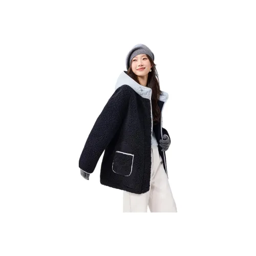 MOHANYIMEI Темно-синие женские бархатные куртки