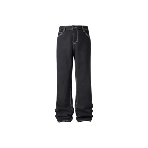 SHIJINGZU Белый Линия Оригинальный джинсовый [Vibe GOD Edition] Унисекс Джинсы