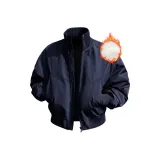 Темно-синий пуховик