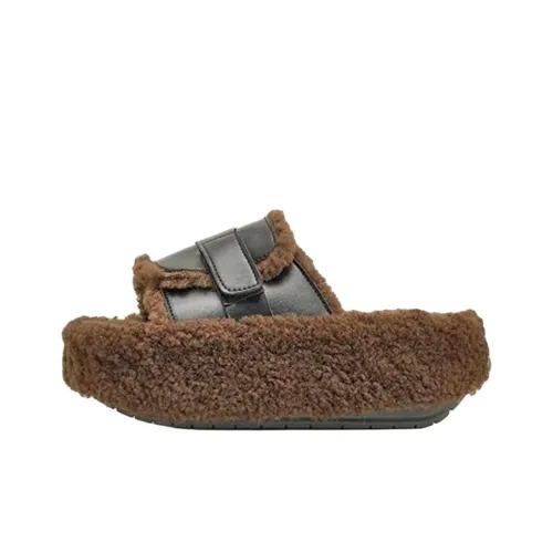 Wuji Резиновые Хлопковые Тапочки Флок Обувь Женская