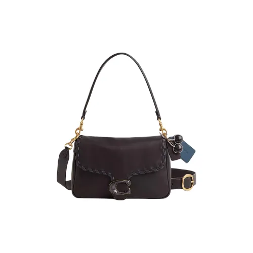 COACH Soft Tabby Кожа Сумка через плечо Средняя Женская Черная