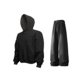 Чёрный свитшот + чёрные джинсы