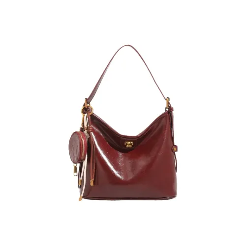 PESASRIE Сумка Tote из микрофибры сумка через плечо стандартная женская бордовая