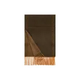 Шаль с двойной стороной, коричневый и зеленый, с узором в виде линии