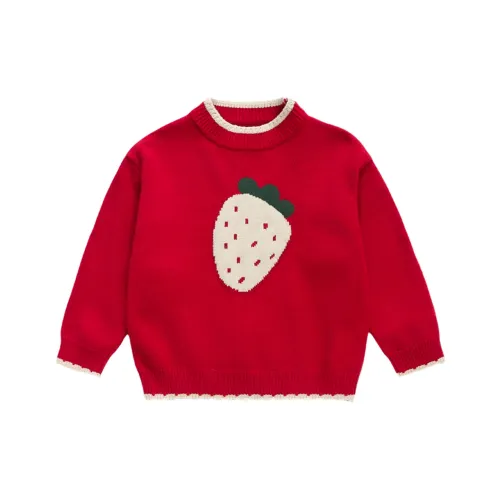 RHOBESAM Бежевый Соус Малыш Клубничный Свитер Красный KIDS Свитеры
